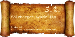 Salzberger Kamélia névjegykártya